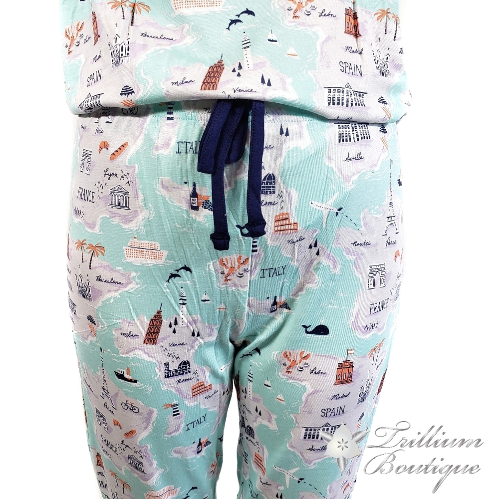 Munki Munki Women's Pajama Set Light Blue, NWT! - Picture 5 of 9